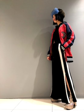 「AULA」｜「アイテム（ブルゾン）」を使った、yurina katsuraさん（レディース・165cm）の冬コーディネート