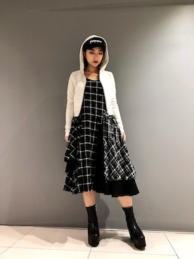 「ADDICT NOIR（アディクトノアー）のアイテム（その他アウター）」を使った、yurina katsuraさん（レディース・165cm）の冬コーディネート