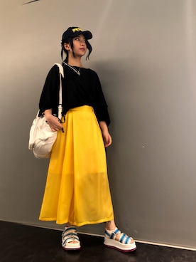 「stud.（スタッド）のアイテム（パンツ）」を使った、yurina katsuraさん（レディース・165cm）の春コーディネート