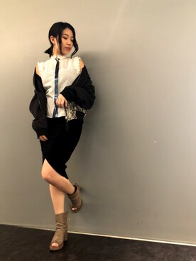「KMRii（ケムリ）のアイテム（ジャケット/アウター）」を使った、yurina katsuraさん（レディース・165cm）の春コーディネート