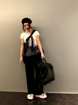 「stud.（スタッド）のアイテム（トップス）」を使った、yurina katsuraさん（レディース・165cm）の夏コーディネート