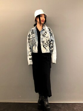 「COTE MER （コートメール）のアイテム（ブルゾン）」を使った、yurina katsuraさん（レディース・165cm）の夏コーディネート