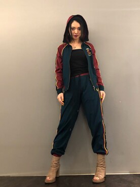 「SET UP」｜「アイテム（サンダル）」を使った、yurina katsuraさん（レディース・165cm）の夏コーディネート