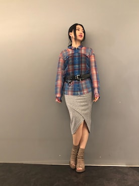 「stud.（スタッド）のアイテム（スカート）」を使った、yurina katsuraさん（レディース・165cm）の夏コーディネート