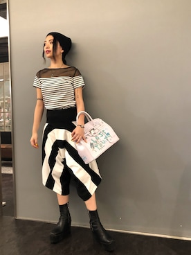 「stud.（スタッド）のアイテム（トップス）」を使った、yurina katsuraさん（レディース・165cm）の夏コーディネート