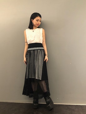 「KMRii（ケムリ）のアイテム（ワンピース/ドレス）」を使った、yurina katsuraさん（レディース・165cm）の夏コーディネート