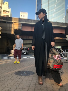 「Y-3（ワイスリー）のアイテム（ワンピース/ドレス）」を使った、yurina katsuraさん（レディース・165cm）の夏コーディネート