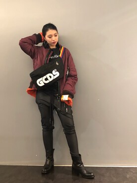 「GCDS」｜「アイテム（ジャケット/アウター）」を使った、yurina katsuraさん（レディース・165cm）の夏コーディネート