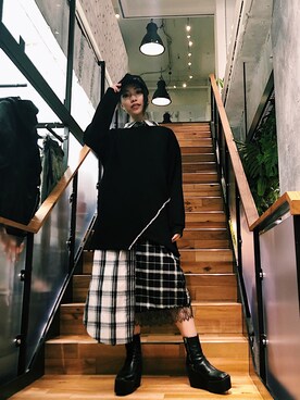 「roar（ロアー）のアイテム（帽子）」を使った、yurina katsuraさん（レディース・165cm）の秋コーディネート