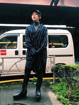 「秋のブラウンスタイル」｜「アイテム（シャツワンピース）」を使った、yurina katsuraさん（レディース・165cm）の秋コーディネート
