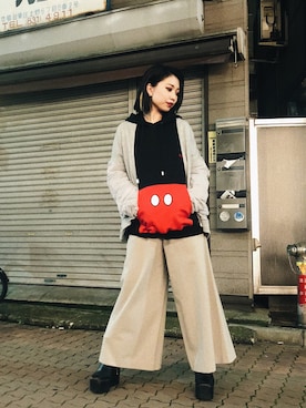 「ADDICT NOIR（アディクトノアー）のアイテム（ブルゾン）」を使った、yurina katsuraさん（レディース・165cm）の秋コーディネート