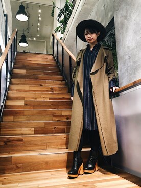 「BACKLASH（バックラッシュ）のアイテム（帽子）」を使った、yurina katsuraさん（レディース・165cm）の秋コーディネート