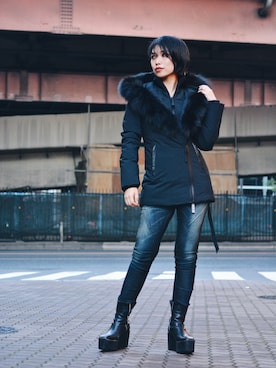 「Mackage（マッカージュ）のアイテム（ジャケット/アウター）」を使った、yurina katsuraさん（レディース・165cm）の秋コーディネート