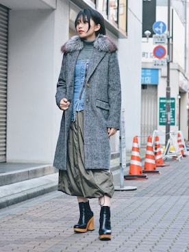 「Mackage（マッカージュ）のアイテム（ジャケット/アウター）」を使った、yurina katsuraさん（レディース・165cm）の秋コーディネート