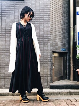 「stud.（スタッド）のアイテム（カーディガン/ボレロ）」を使った、yurina katsuraさん（レディース・165cm）の秋コーディネート