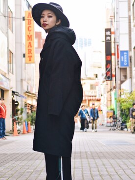 「BACKLASH（バックラッシュ）のアイテム（帽子）」を使った、yurina katsuraさん（レディース・165cm）の秋コーディネート