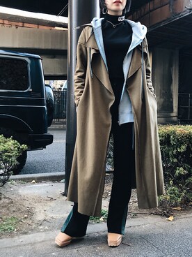 「GCDS」｜「アイテム（ジャケット/アウター）」を使った、yurina katsuraさん（レディース・165cm）の冬コーディネート