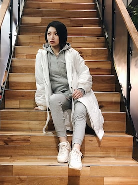 「ADDICT NOIR（アディクトノアー）のアイテム（ジャケット/アウター）」を使った、yurina katsuraさん（レディース・165cm）の冬コーディネート