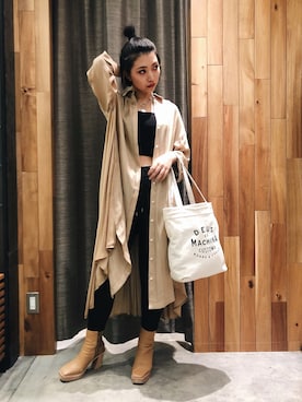 「DEUS EX MACHINA（デウスエクスマキナ）のアイテム（バッグ）」を使った、yurina katsuraさん（レディース・165cm）の冬コーディネート