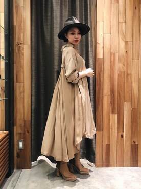 「BACKLASH（バックラッシュ）のアイテム（帽子）」を使った、yurina katsuraさん（レディース・165cm）の冬コーディネート