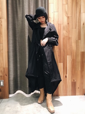 「AULA（アウラ）のアイテム（帽子）」を使った、yurina katsuraさん（レディース・165cm）の冬コーディネート