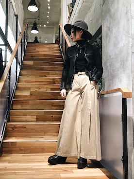 「BACKLASH（バックラッシュ）のアイテム（帽子）」を使った、yurina katsuraさん（レディース・165cm）の冬コーディネート