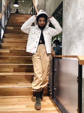 「gilet（ジレ）のアイテム」を使った、yurina katsuraさん（レディース・165cm）の冬コーディネート