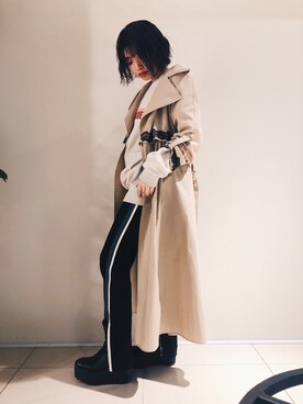 「ADDICT NOIR（アディクトノアー）のアイテム（ジャケット/アウター）」を使った、yurina katsuraさん（レディース・165cm）の春コーディネート