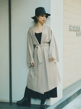 「kimono」｜「アイテム（帽子）」を使った、yurina katsuraさん（レディース・165cm）の春コーディネート