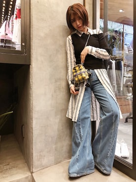 「stud.（スタッド）のアイテム（トップス）」を使った、yurina katsuraさん（レディース・165cm）の春コーディネート