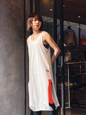 「Y-3（ワイスリー）のアイテム（ワンピース/ドレス）」を使った、yurina katsuraさん（レディース・165cm）の春コーディネート