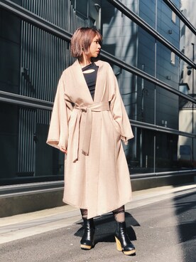 「kimono」｜「アイテム（ジャケット/アウター）」を使った、yurina katsuraさん（レディース・165cm）の春コーディネート