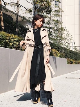 「ADDICT NOIR（アディクトノアー）のアイテム（ジャケット/アウター）」を使った、yurina katsuraさん（レディース・165cm）の春コーディネート