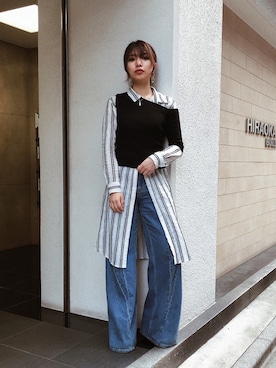 「stud.（スタッド）のアイテム（トップス）」を使った、yurina katsuraさん（レディース・165cm）の夏コーディネート