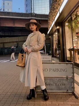 「ADDICT NOIR（アディクトノアー）のアイテム（ジャケット/アウター）」を使った、yurina katsuraさん（レディース・165cm）の秋コーディネート