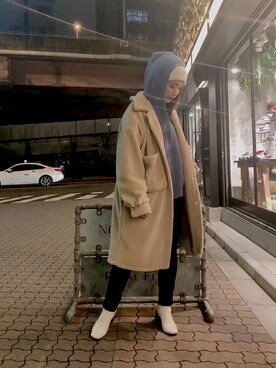 「muta（ムータ）のアイテム（帽子）」を使った、yurina katsuraさん（レディース・165cm）の秋コーディネート