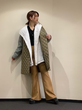 「キルティングコート」｜yurina katsuraさん（レディース・165cm）の冬コーディネート