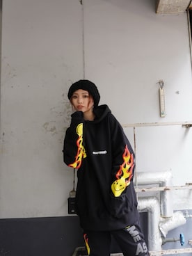 「お揃いコーデ」｜「アイテム（ニットキャップ/ビーニー）」を使った、yurina katsuraさん（レディース・165cm）の冬コーディネート