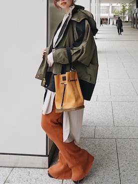 「WOOLRICH（ウールリッチ）のアイテム（ジャケット/アウター）」を使った、yurina katsuraさん（レディース・165cm）の冬コーディネート