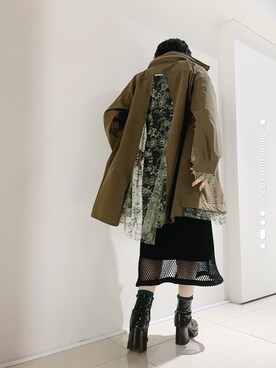 「ADDICT NOIR（アディクトノアー）のアイテム（ジャケット/アウター）」を使った、yurina katsuraさん（レディース・165cm）の春コーディネート