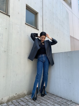 「JOHN LAWRENCE SULLIVAN（ジョンローレンスサリバン）のアイテム（ジャケット/アウター）」を使った、yurina katsuraさん（レディース・165cm）の春コーディネート