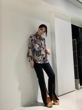 「ボウタイシャツ」｜yurina katsuraさん（レディース・165cm）の夏コーディネート