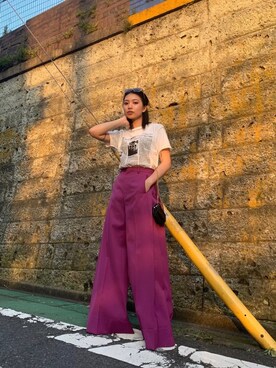 「PASCAL MARIE DESMARAIS（パスカルマリエデマレ）のアイテム（トップス）」を使った、yurina katsuraさん（レディース・165cm）の夏コーディネート