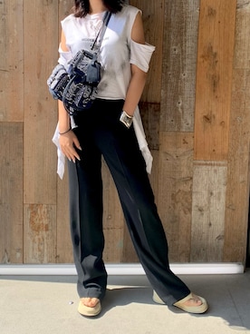 「READYMADE（レディメイド）のアイテム（バッグ）」を使った、yurina katsuraさん（レディース・165cm）の夏コーディネート