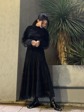「Maison Margiela（メゾンマルジェラ）のアイテム（ブーツ）」を使った、yurina katsuraさん（レディース・165cm）の秋コーディネート