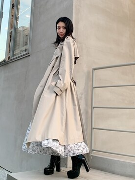 「MIHARAYASUHIRO（ミハラヤスヒロ）のアイテム（ジャケット/アウター）」を使った、yurina katsuraさん（レディース・165cm）の冬コーディネート