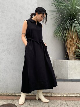 「Y-3（ワイスリー）のアイテム（ワンピース/ドレス）」を使った、yurina katsuraさん（レディース・165cm）の冬コーディネート