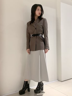 「JOHN LAWRENCE SULLIVAN（ジョンローレンスサリバン）のアイテム（ジャケット/アウター）」を使った、yurina katsuraさん（レディース・165cm）の冬コーディネート