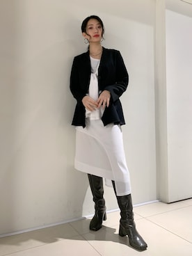 「ADDICT NOIR（アディクトノアー）のアイテム（ジャケット/アウター）」を使った、yurina katsuraさん（レディース・165cm）の冬コーディネート