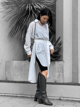 「BACKLASH（バックラッシュ）のアイテム（バッグ）」を使った、yurina katsuraさん（レディース・165cm）の春コーディネート